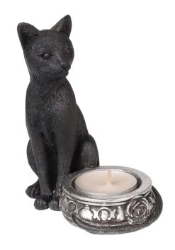 Black Cat Tea Light Holder -Fun World Shop black cat t light holder alt 3
