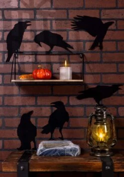 12 Piece Black Crow Stickers Halloween Decoration
