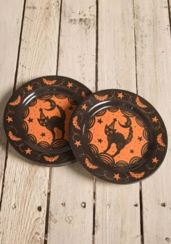 Halloween Scaredy Cat Plate Set By Johanna Parker