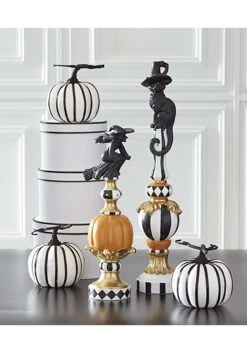 Fun World Shop -Fun World Shop resin black white orange and gold finial with witch alt 1