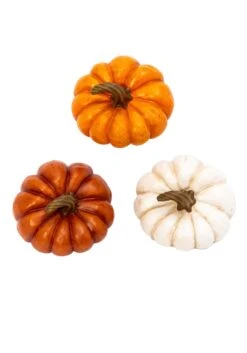 Set Of 3 Resin 3" Pumpkins