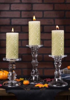 3 Pack Short Glass Candleholders